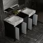 Lexora Home Zilara 55" Double Bathroom Vanity in Black and Grey with 11 cm Castle Grey Marble Top and Rectangular Sinks, , large