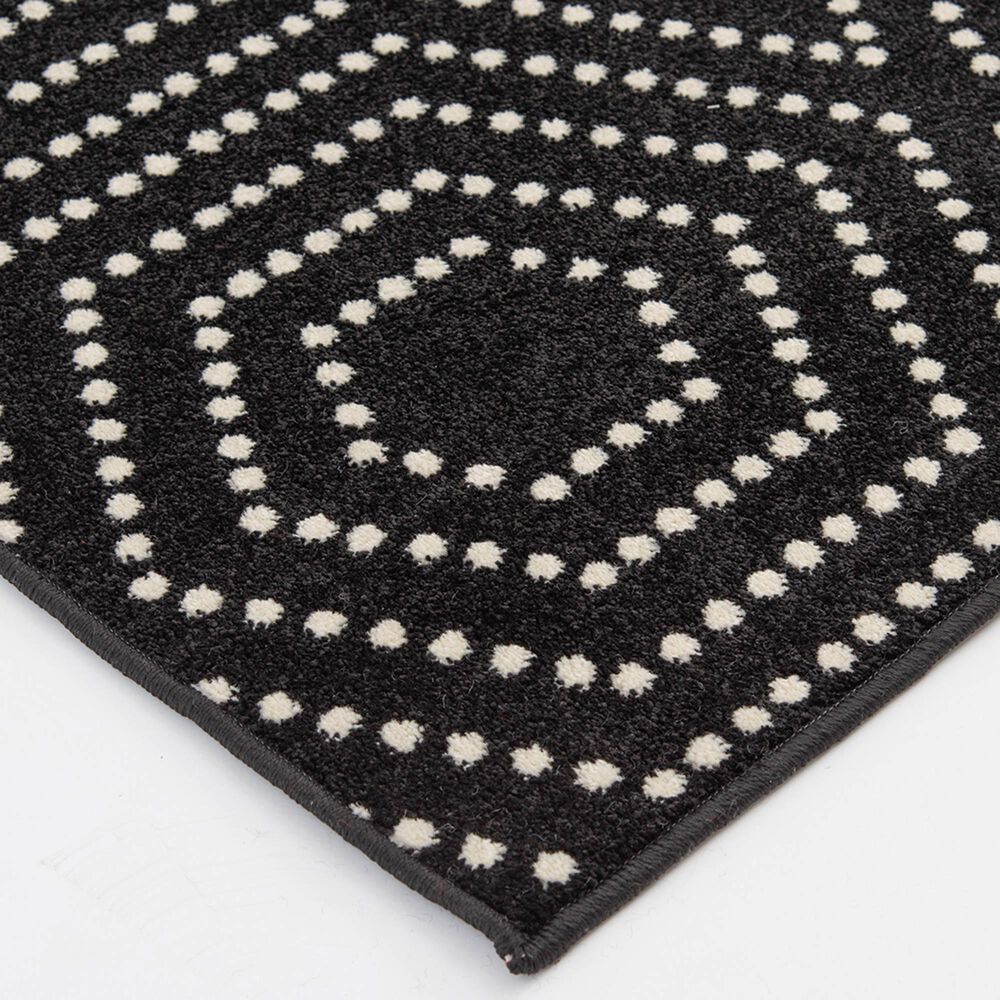 Central Oriental Terrace Tropic Valeria 6&#39;7&quot; x 9&#39;6&quot; Black and Snow Area Rug, , large