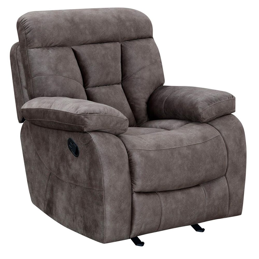 Crystal City Bogata Manual Rocker Recliner in Mushroom, , large