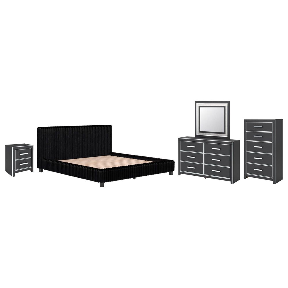 Ashley Zuraleus 5-Piece King Platform Bedroom Set in Matte Black, , large