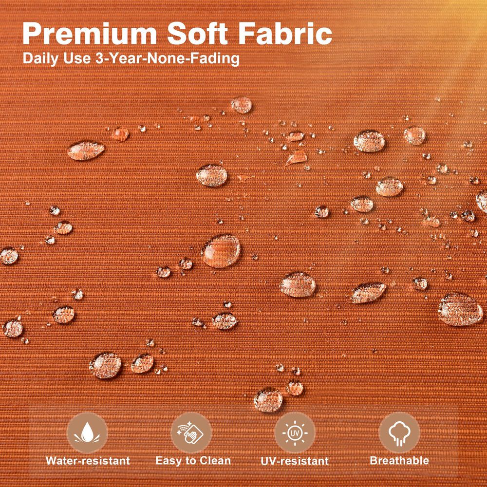 HOMLUX 7-Piece Patio Conversation Set with Two Ottomans in Orange Red, , large