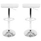 Lumisource Ale Swivel Adjustable Barstool with White Seat in Chrome (Set of 2), , large