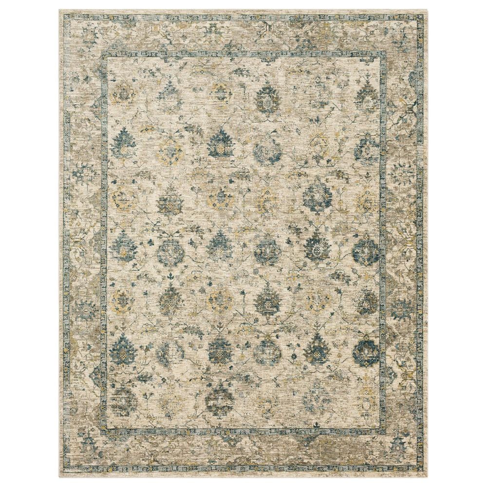Karastan Marash 5" x 7"6" Cream and Blue Area Rug, , large