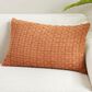 Saro Waffle Weave 16" x 24" Throw Pillow in Rust, , large