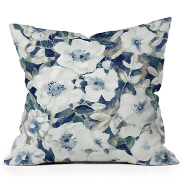 Deny Designs 18" Square Outdoor Throw Pillow in Blue and White, , large