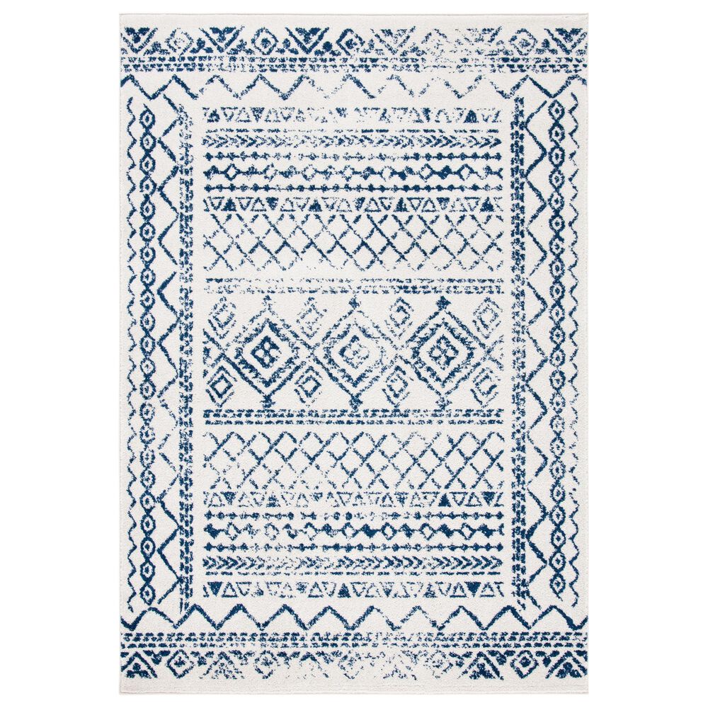 Safavieh Tulum Traditional 5"3" x 7"6" Ivory and Navy Area Rug, , large