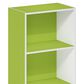 HOMLUX 3-Tier Open Shelf Bookcase in Green and White, , large
