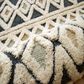 L&R Resources Sinuous Geometric Diamonds 4" Round Blue and Cream Area Rug, , large