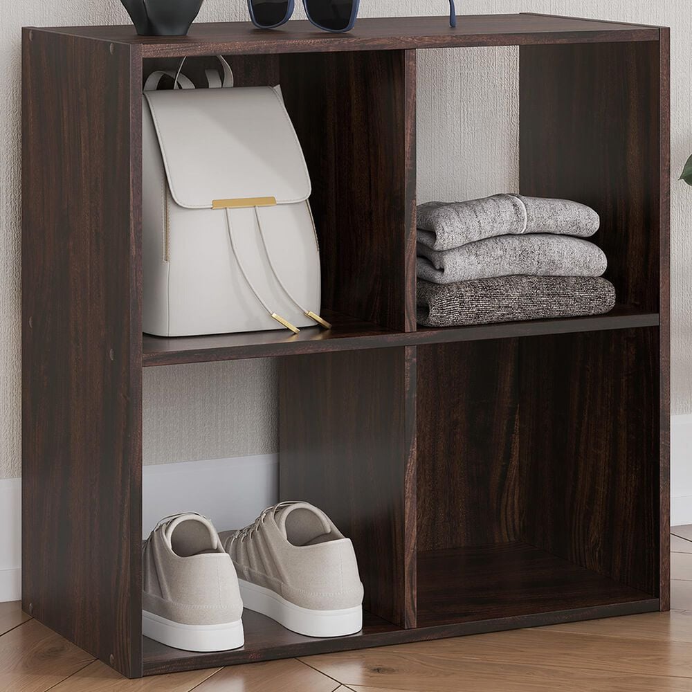 Ashley Glosmount 4-Cube Organizer in Cherry and Light Brown, , large