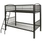 Linon Home Decor Heavy Twin Over Twin Bunk Bed in Black, , large