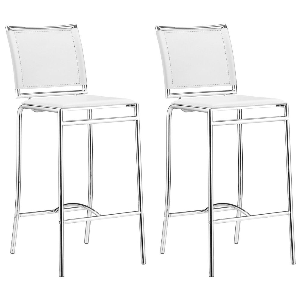 Zuo Modern Soar Bar Stool in White (Set of 2), , large