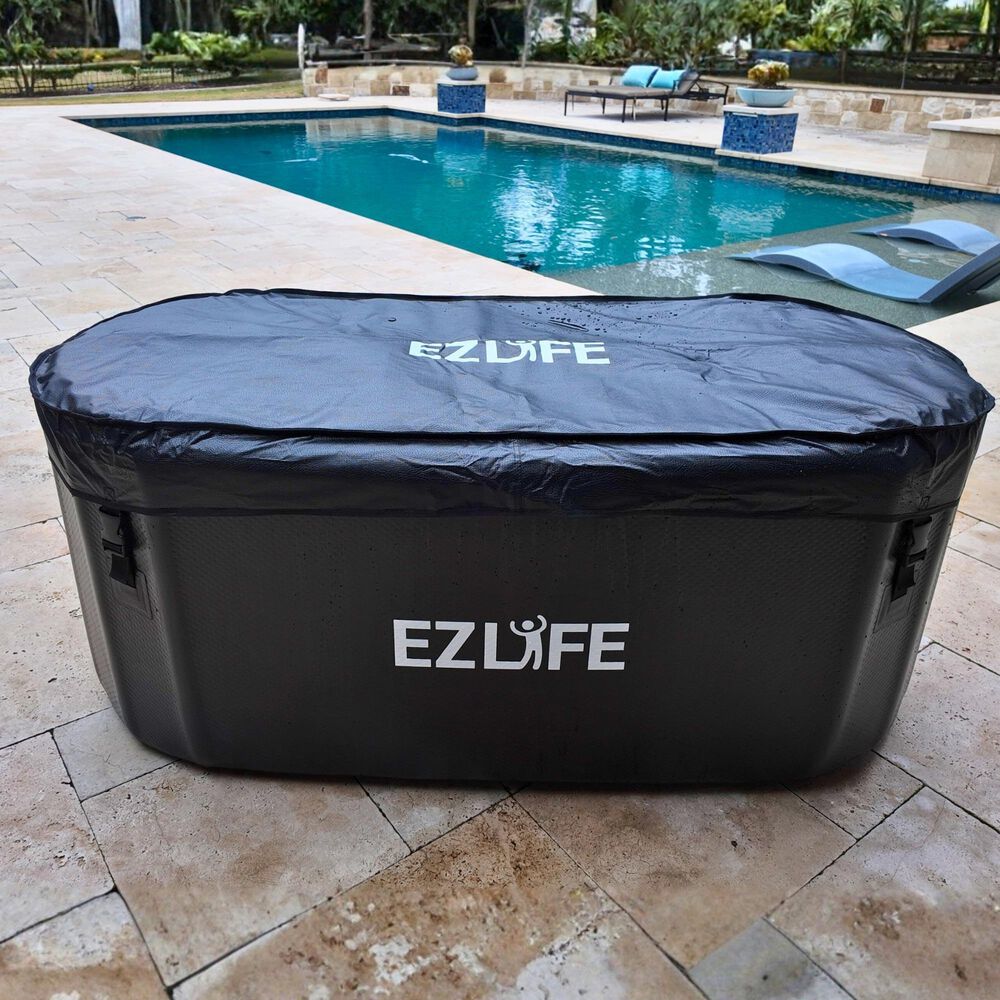 EZlife 0.5HP Hot/Cold Chiller with 125cm Inflatable Cold Plunge, , large