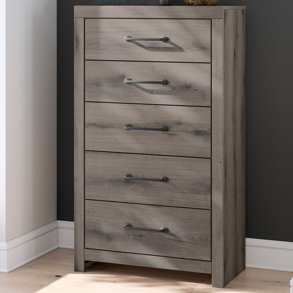 Ashley Graystorm 5-Drawer Chest in Weathered Gray, , large