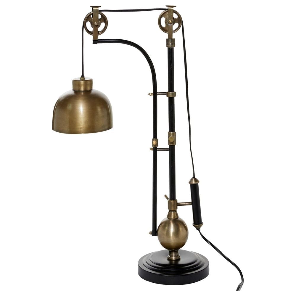 Maple and Jade Industrial 31" Metal Table Lamp in Black, , large