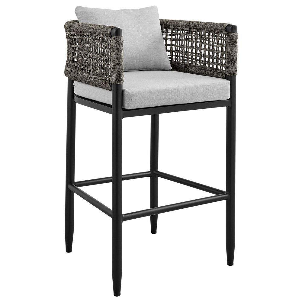 Armen Living Felicia Patio Bar Stool in Light Gray, , large