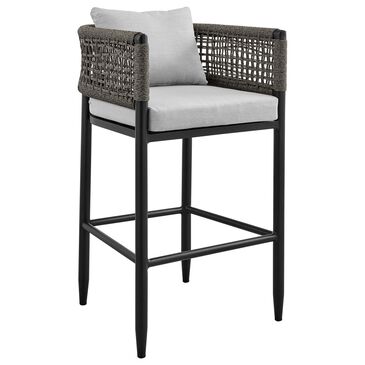 Armen Living Felicia Patio Bar Stool in Light Gray, , large