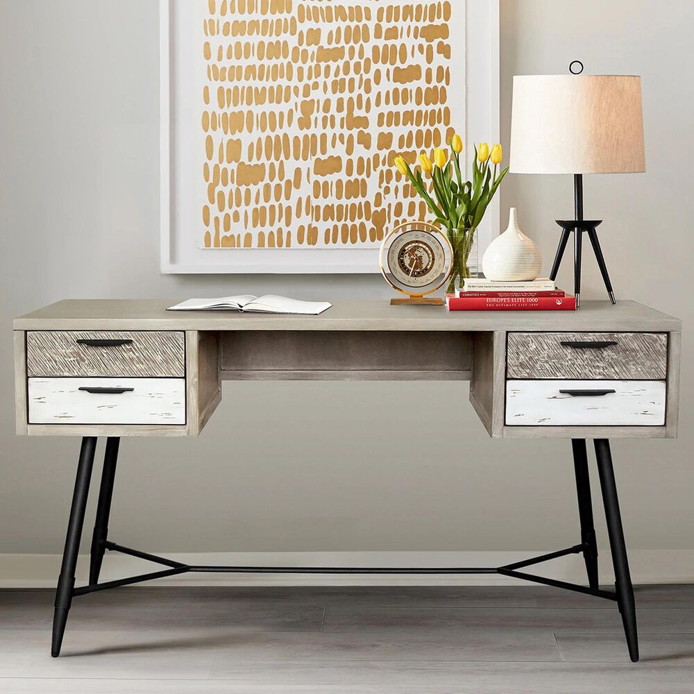 Blue River Bridges Desk in Natural and Gray, , large