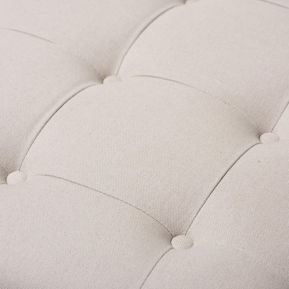Baxton Studio Carlotta Square Ottoman in Beige, , large