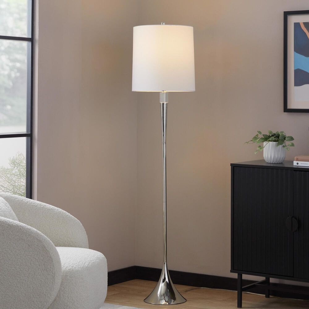 LumiSource Marla Floor Lamp in Polished Nickel and Clear (Set of 2), , large