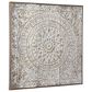 Maple and Jade 36" x 36" Square Embossed Floral Home Wall Decor in Weathered Gray and Dark Silver, , large