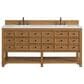 James Martin Malibu 72" Double Bathroom Vanity in Amber Birch with 3 cm Ethereal Noctis Quartz Top and Rectangular Sinks, , large