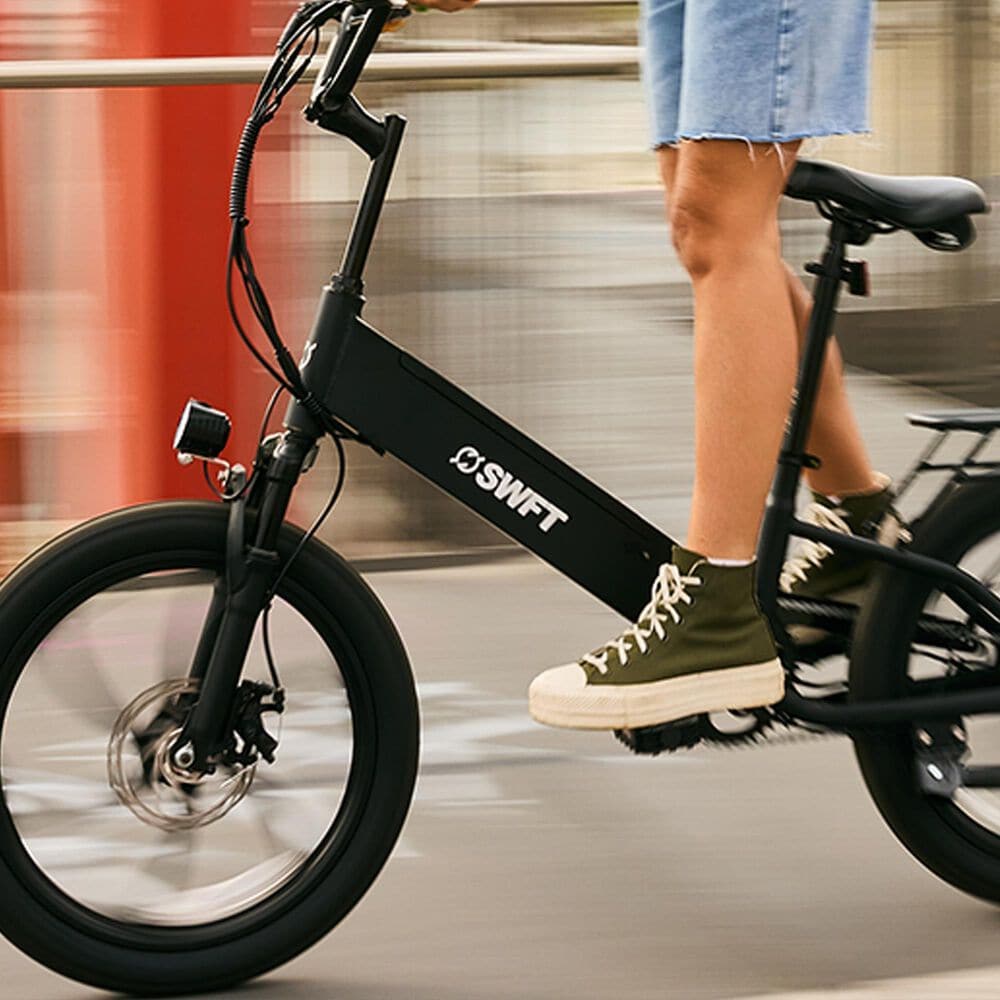 Swift E-Bikes RX 20&quot; Compact Electric Cruiser Bike in Black, , large
