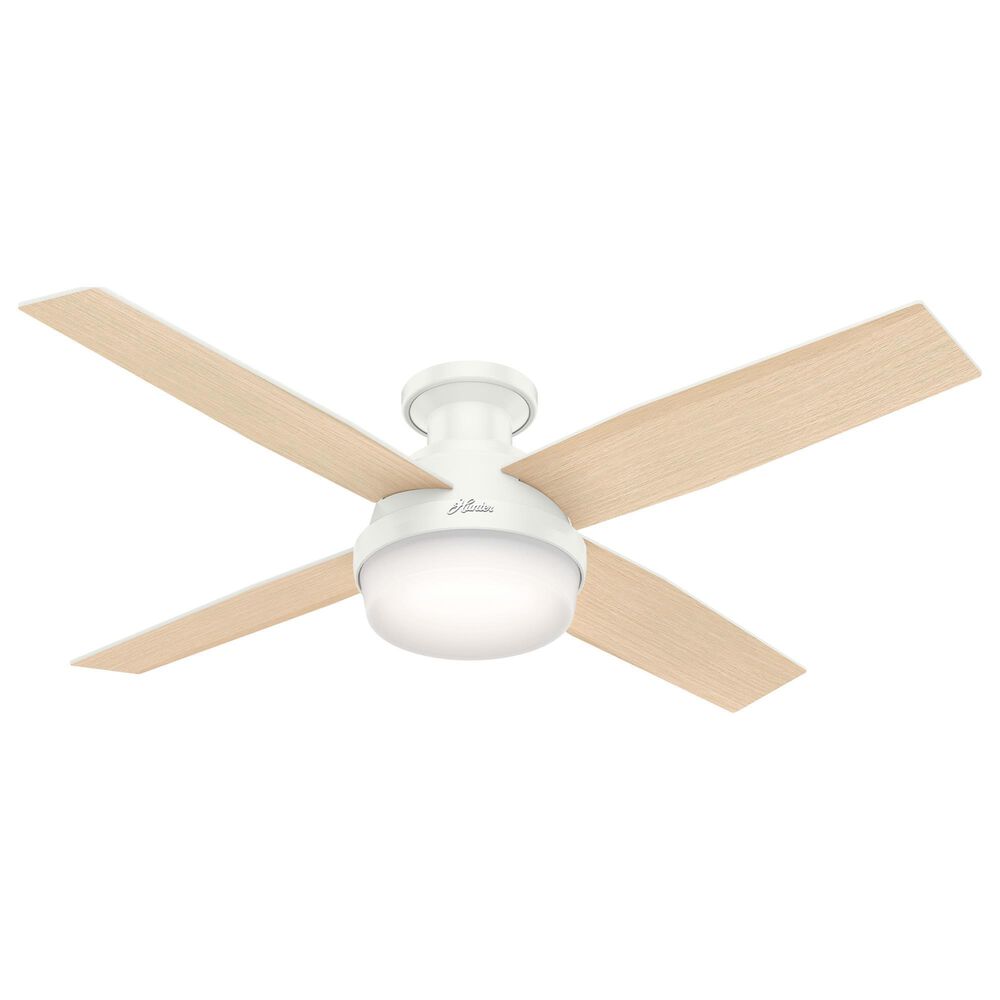 Hunter Dempsey Low Profile 52&quot; Ceiling Fan with Lights in Fresh White, , large