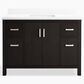 Kohler Kresla 48" Single Bathroom Vanity in Carbon Oak with 3 cm White Quartz Top and Rectangular Sink, , large