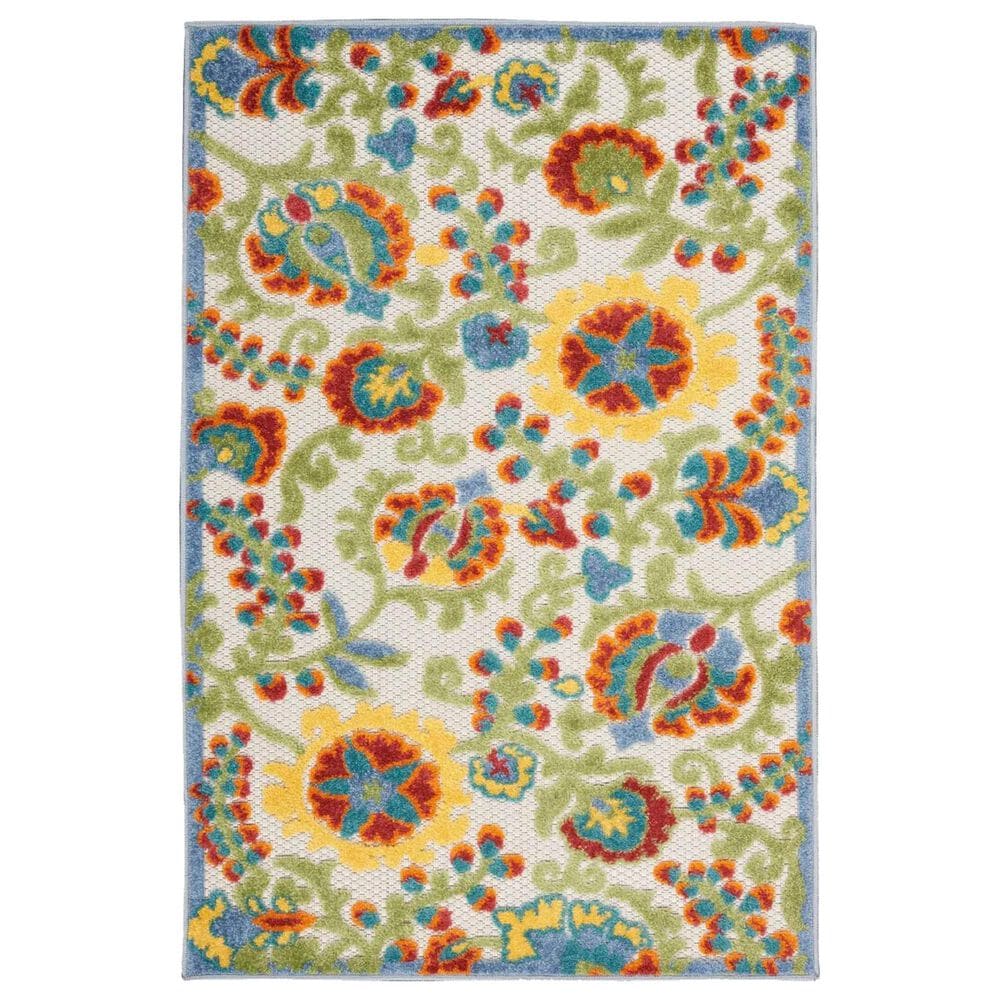 Nourison Aloha ALH17 2"8" x 4" Ivory and Multicolor Indoor/Outdoor Area Rug, , large