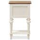 Baxton Studio Marquetterie 2-Drawer Nightstand in Weathered Oak and Distressed White Wash, , large