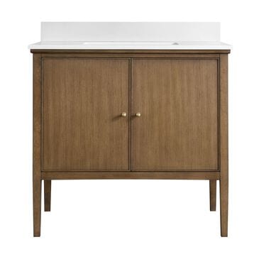 37B Heston 36" Single Bathroom Vanity in Kona with White Composite Stone Top and Backsplash, , large