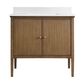 37B Heston 36" Single Bathroom Vanity in Kona with White Composite Stone Top and Backsplash, , large
