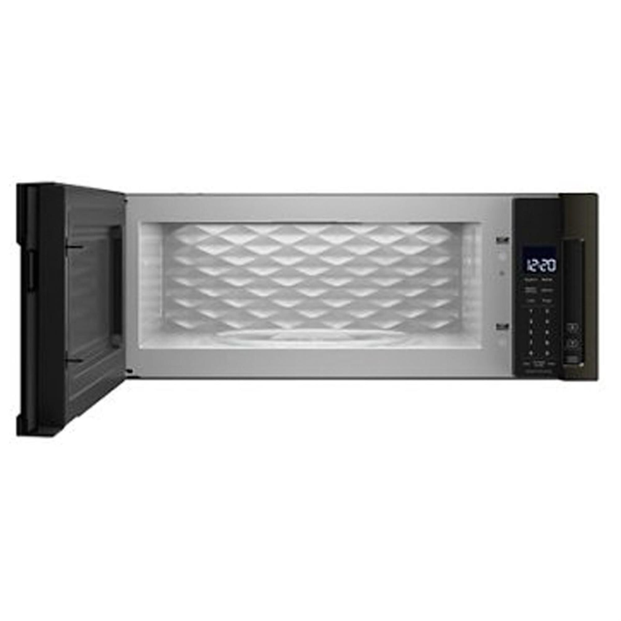 Black stainless steel low profile microwave on sale