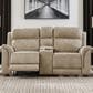 Ashley Next-Gen DuraPella Power Console Loveseat with Power Headrest in Sand, , large