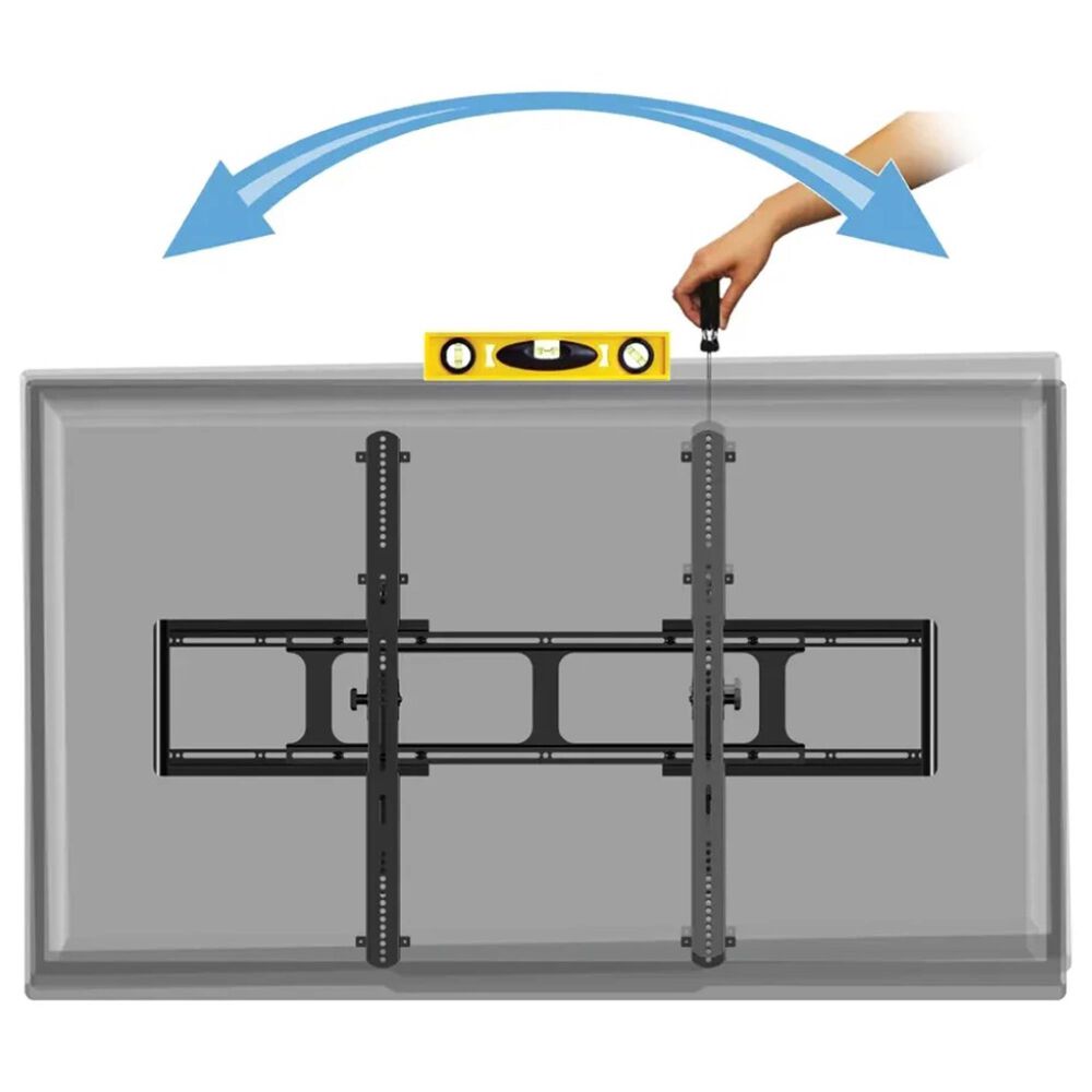 Tilting TV Wall Mount for 65" - 140" TVs with HDMI Cable in Black and Gray PowerMax 8 AC Outlet Surge Protector, , large