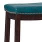 Linon Home Decor Claridge Bar Stool with Blue Cushion in Dark Brown, , large
