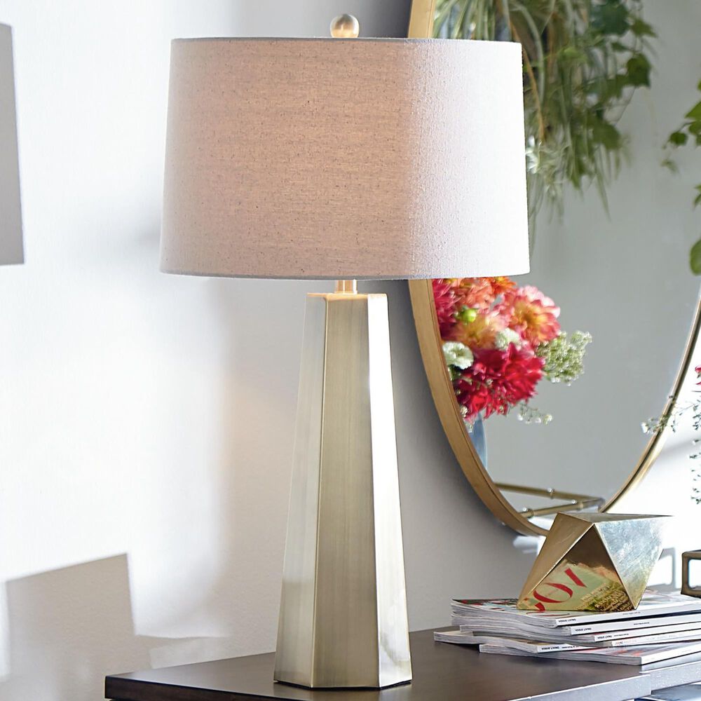 Bassett Mirror Marsham Table Lamp in Brushed Gold, , large