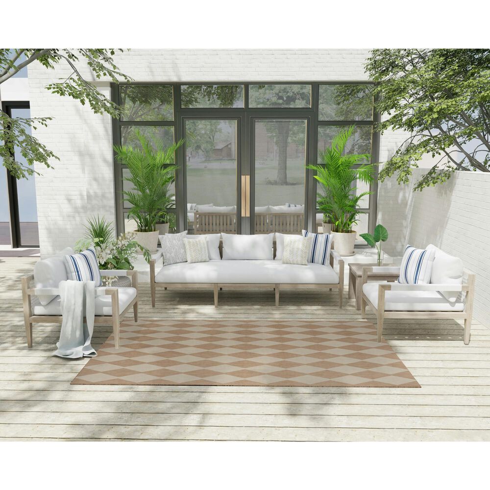 Nourison Positano Geometric Jute 5&#39; x 7&#39; Indoor/Outdoor Area Rug, , large