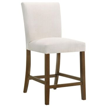 Coaster Paxton Counter Chair with Beige Upholstery in Warm Brown, , large