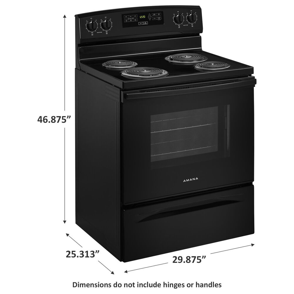 Amana 4.8 Cu. Ft. Electric Range with Bake Assist Temps in Black, , large