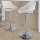 LumiSource Fabrico Swivel Adjustable Bar Stool with Cream Noise Fabric Upholstery and Rounded T Footrest in Chrome (Set of 2), , large