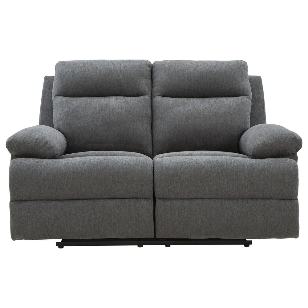 Ashley Side-Swipe Manual Reclining Loveseat in Charcoal, , large