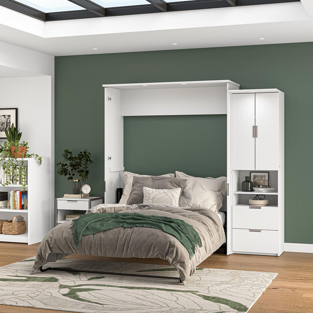 Bestar Lumina 2 Piece Queen Wall Bed in White, , large
