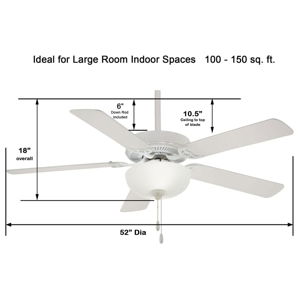 Minka-Aire Contractor Uni-Pack 52" Ceiling Fan with LED Light in White, , large