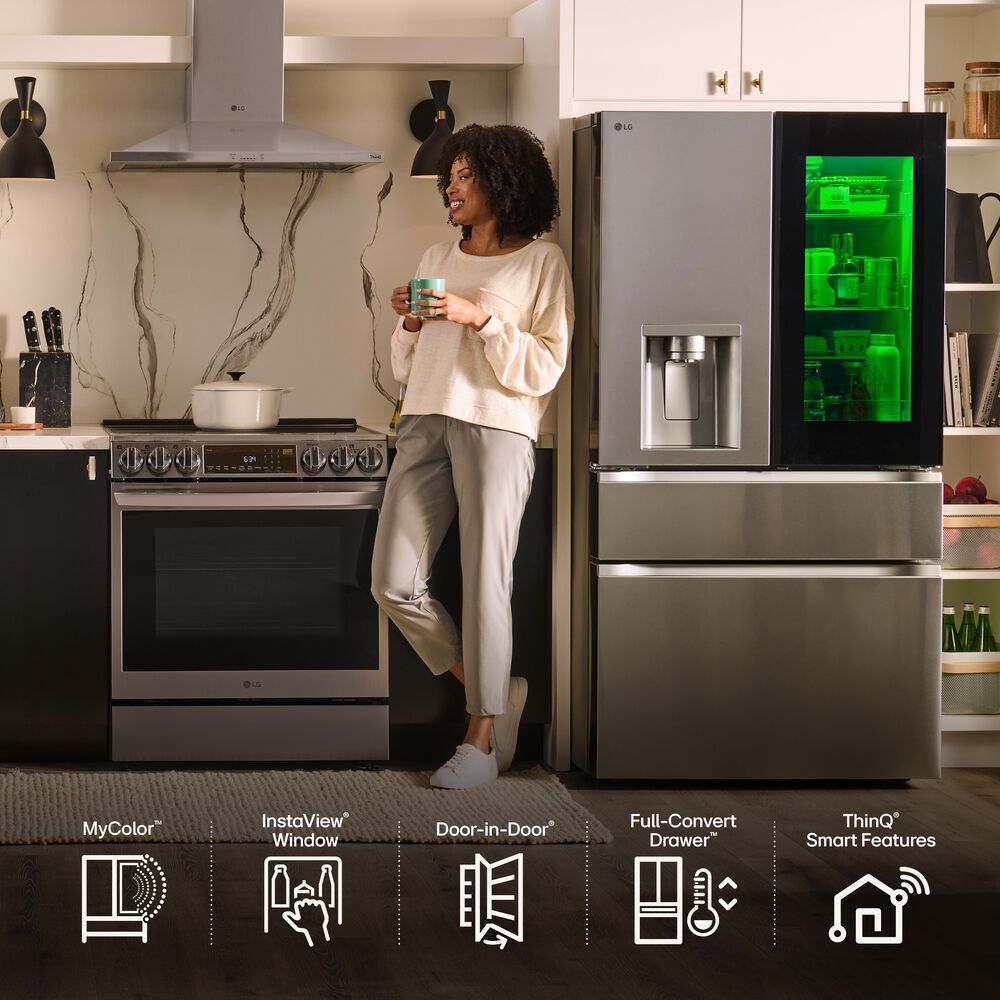 LG 29 Cu. Ft. Smart Standard-Depth Max French Door Refrigerator in PrintProof Stainless Steel, , large