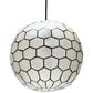 Creative Coop Simone 12" Pendant with Pearly White Shade in Black, , large