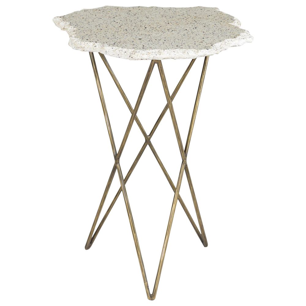 Moe's Home Collection Positano Side Table in White Terazzo, , large