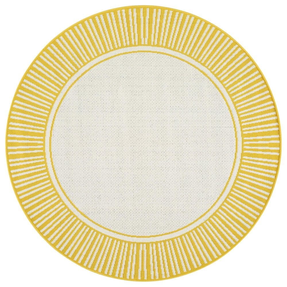 Surya Alfresco 5&#39;3&quot; Round Pearl, Saffron, Beige and Tan Indoor/Outdoor Area Rug, , large
