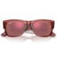 Ray-Ban Mega Wayfarer Sunglass with Red Lenses in Polished Transparent Pink, , large