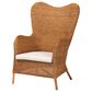 Baxton Studio Terra Arm Chair with Light Honey Rattan in White, , large